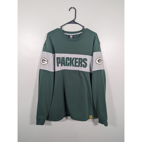 NFL‎ Green Bay Packer Sweatshirt XL Green Fleece Crewneck - Picture 1 of 9